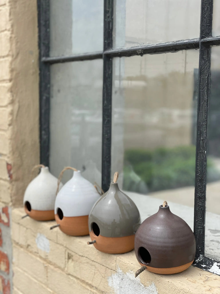 Minimalist Modern Ceramic Bird House | Handmade Pottery