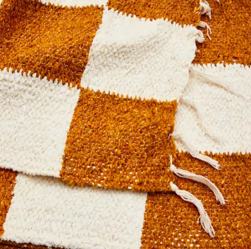* Gold & Cream - Heavyweight Checker Throw