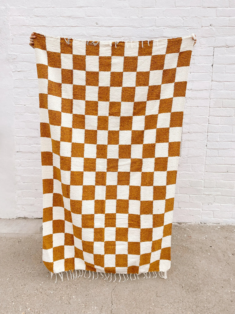 * Gold & Cream - Heavyweight Checker Throw