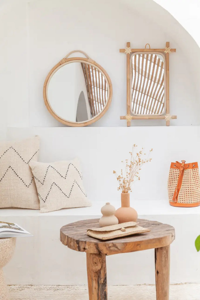Modern Rattan Mirror