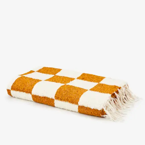 * Gold & Cream - Heavyweight Checker Throw