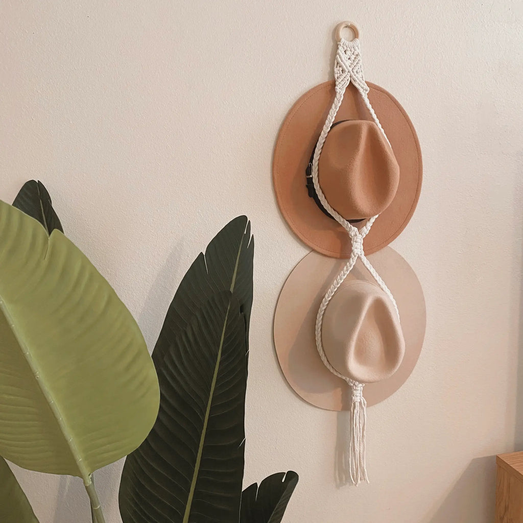 Double Macrame Hat Hanger