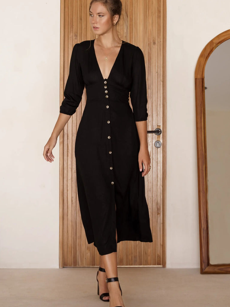 Whisper Light Midi Dress - Black