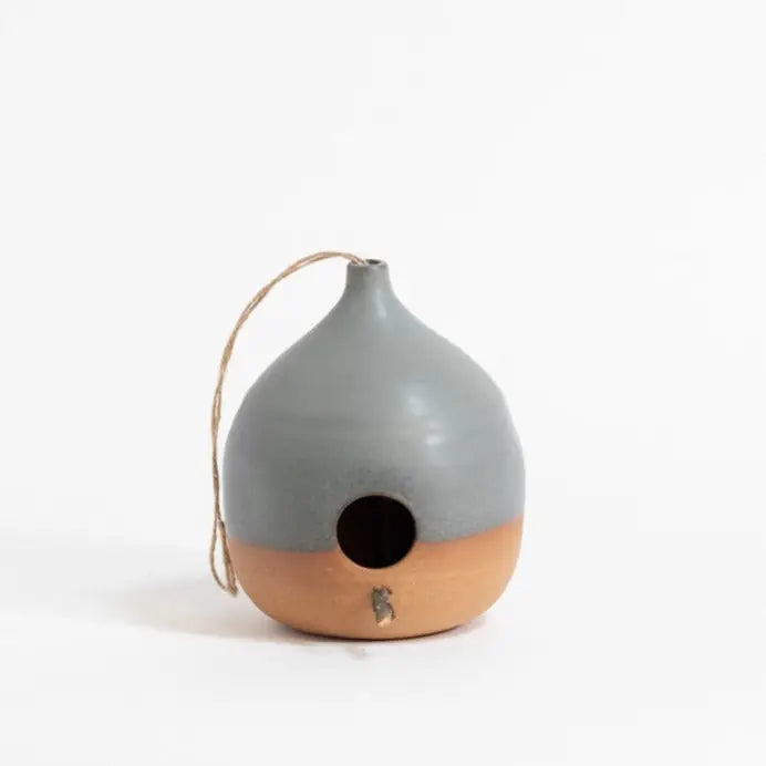 Minimalist Modern Ceramic Bird House | Handmade Pottery