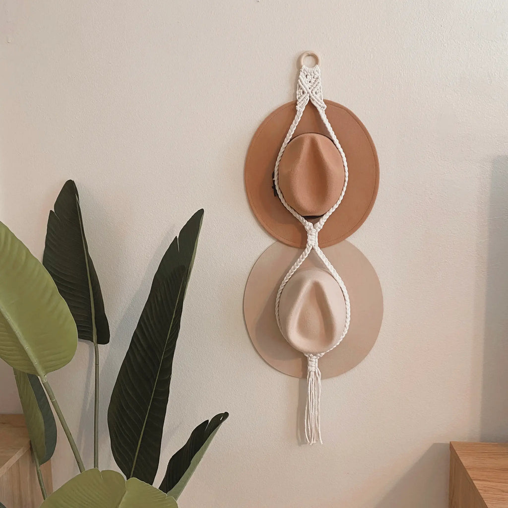 Double Macrame Hat Hanger