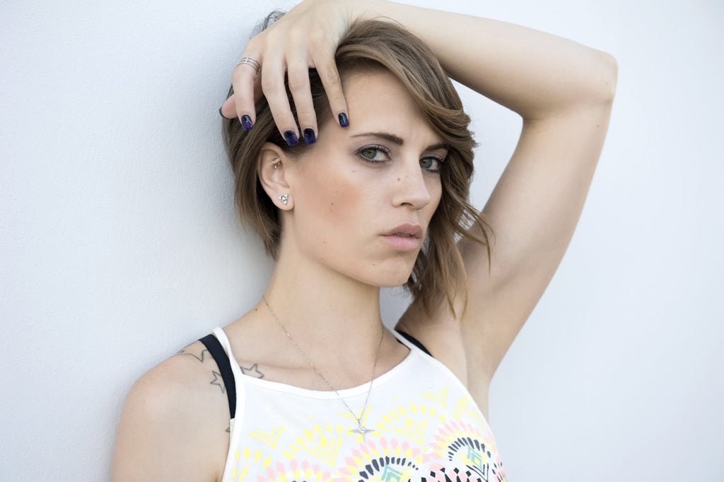 Triangle Open Studs - SILVER + CZ - ALDIA 
 - 2