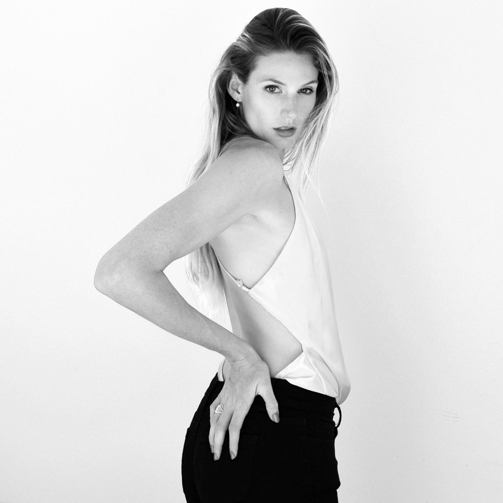 ANGELINA THREAD EARRINGS - SILVER + GENUINE PEARL