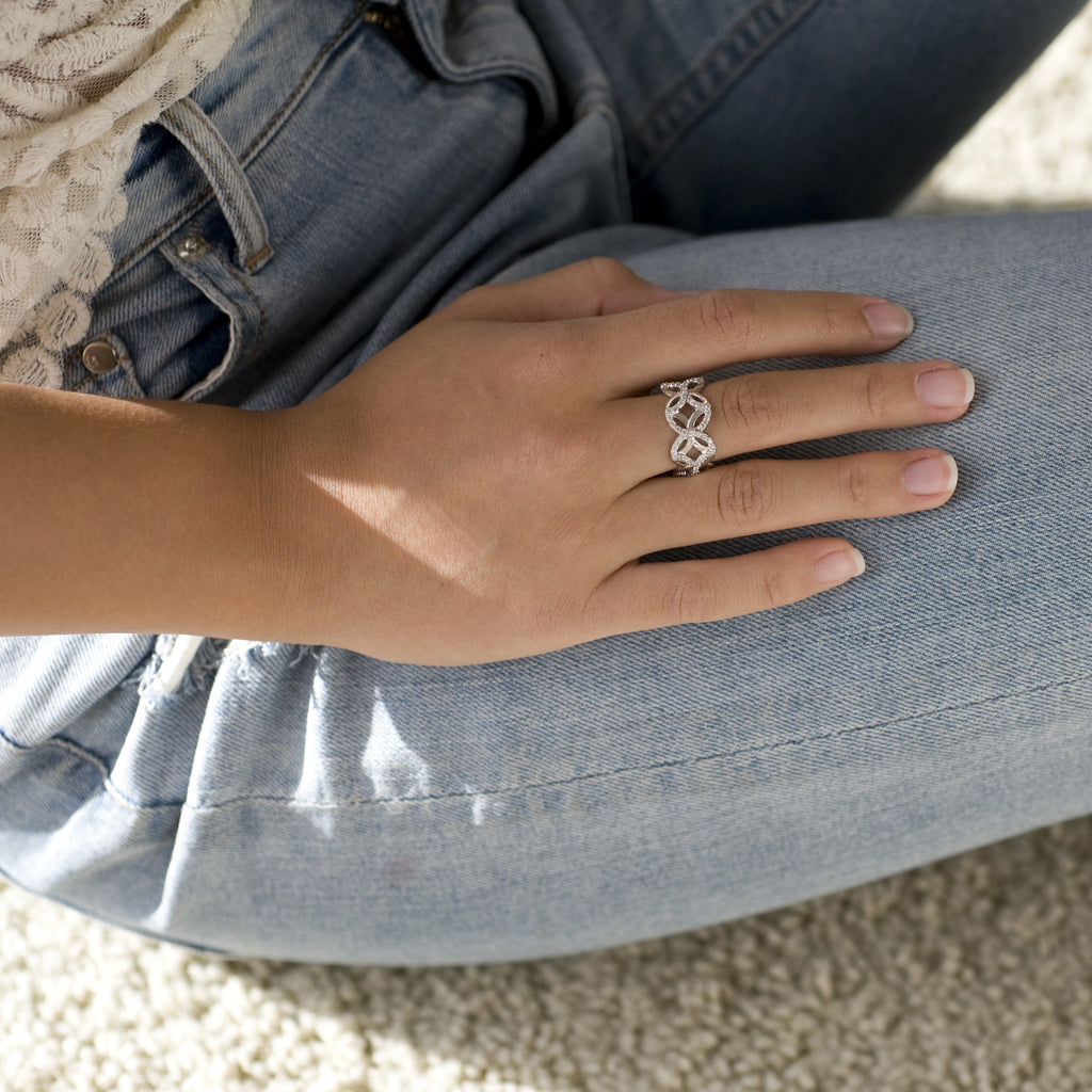 BUTTERFLY RING - SILVER + CZ