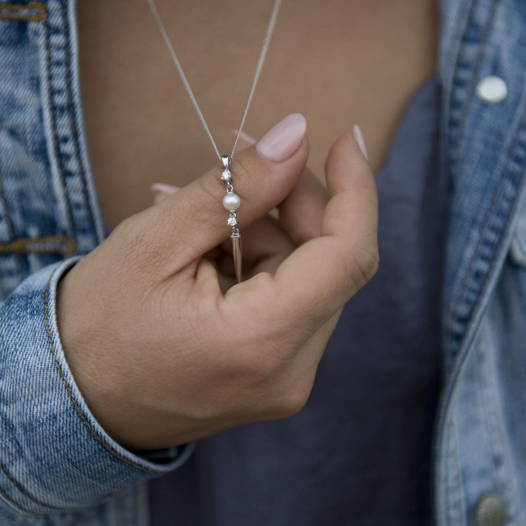 SPIKE NECKLACE - 14K YELLOW GOLD + DIAMOND