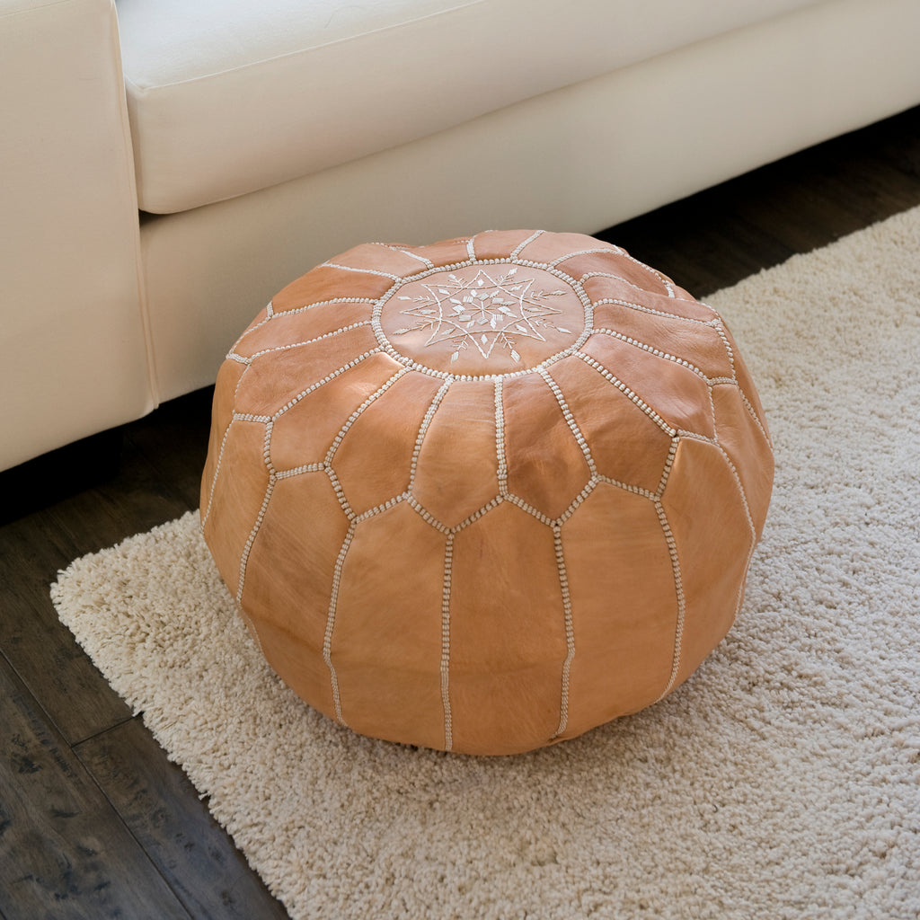 MOROCCAN LEATHER POUF