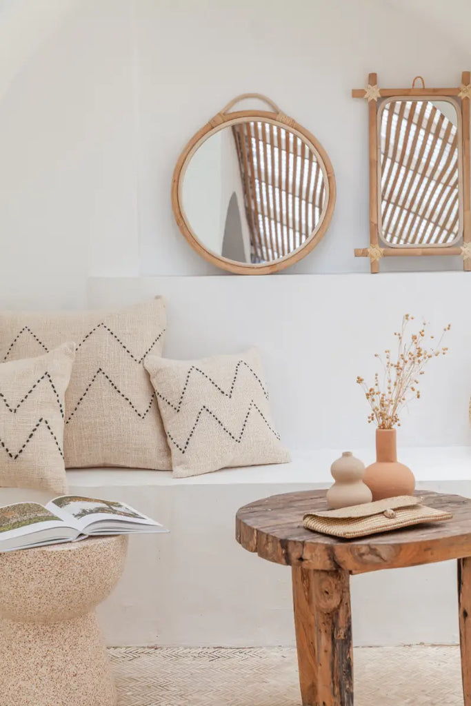 Modern Rattan Mirror