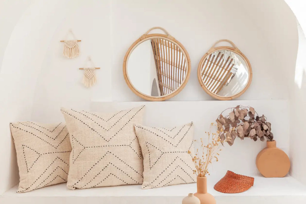 Modern Rattan Mirror
