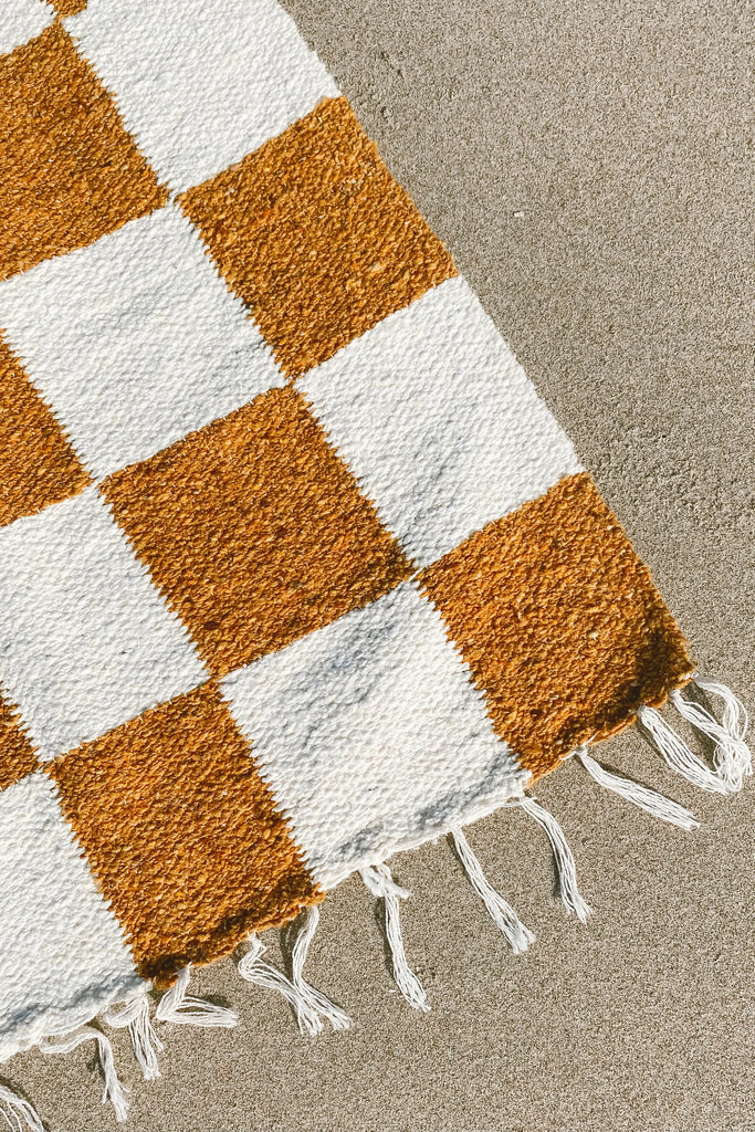 * Gold & Cream - Heavyweight Checker Throw