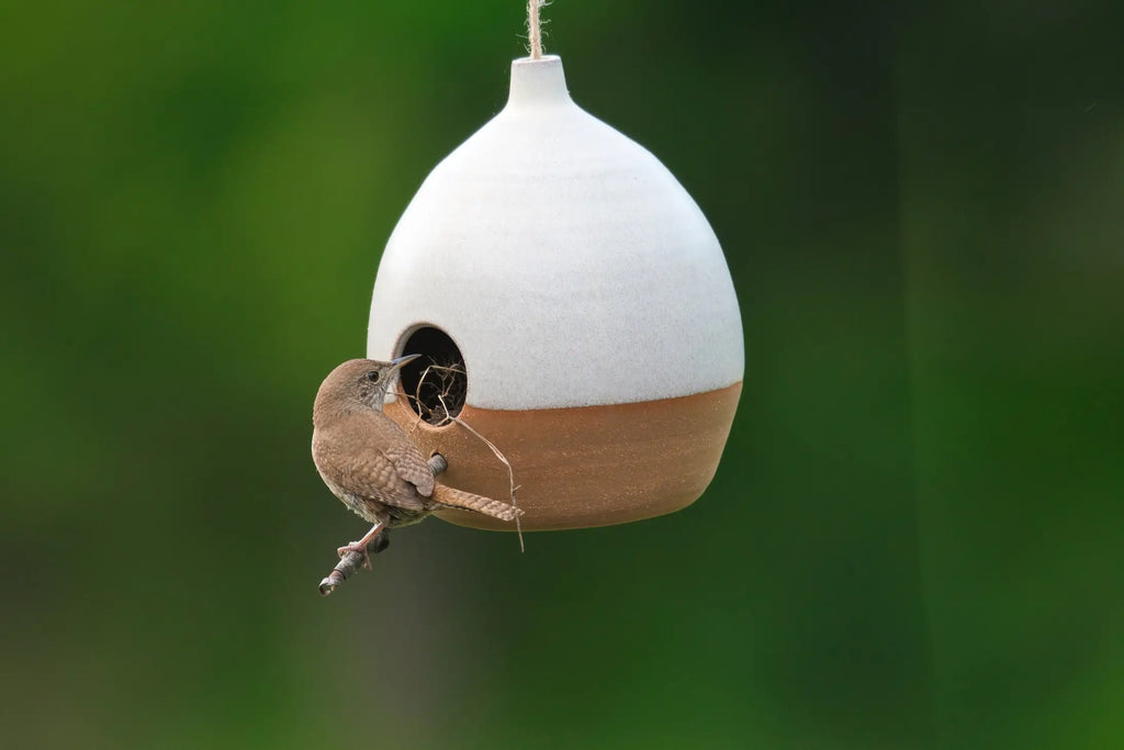 Minimalist Modern Ceramic Bird House | Handmade Pottery