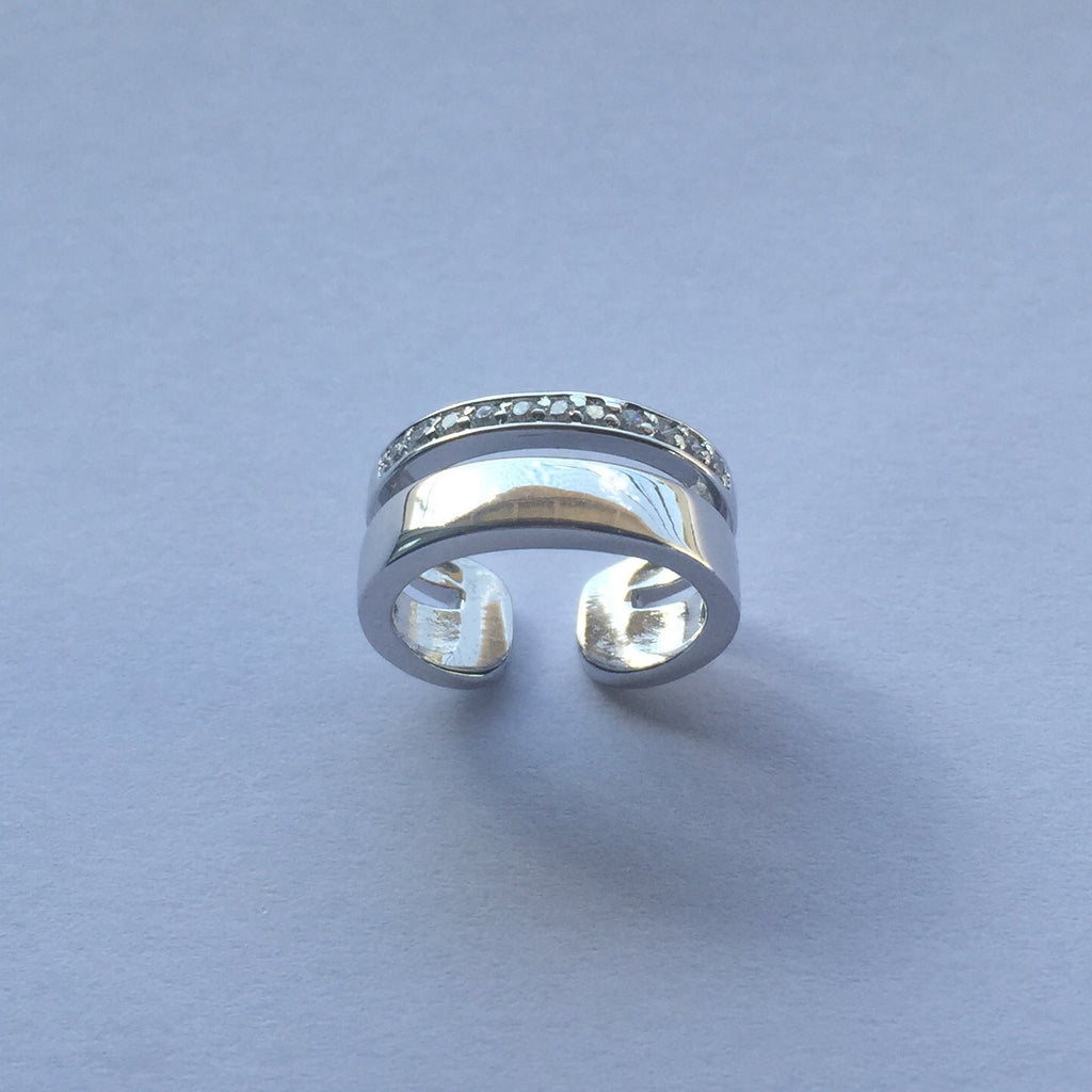 KAY DOUBLE BAND EAR CUFF - SILVER