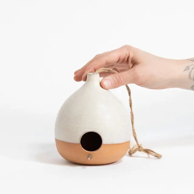 Minimalist Modern Ceramic Bird House | Handmade Pottery