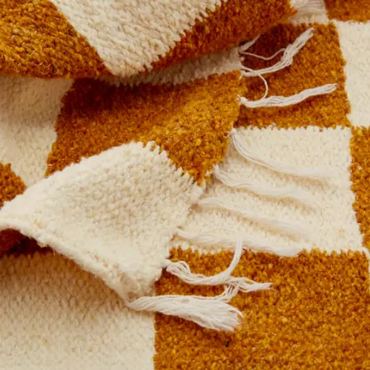 * Gold & Cream - Heavyweight Checker Throw