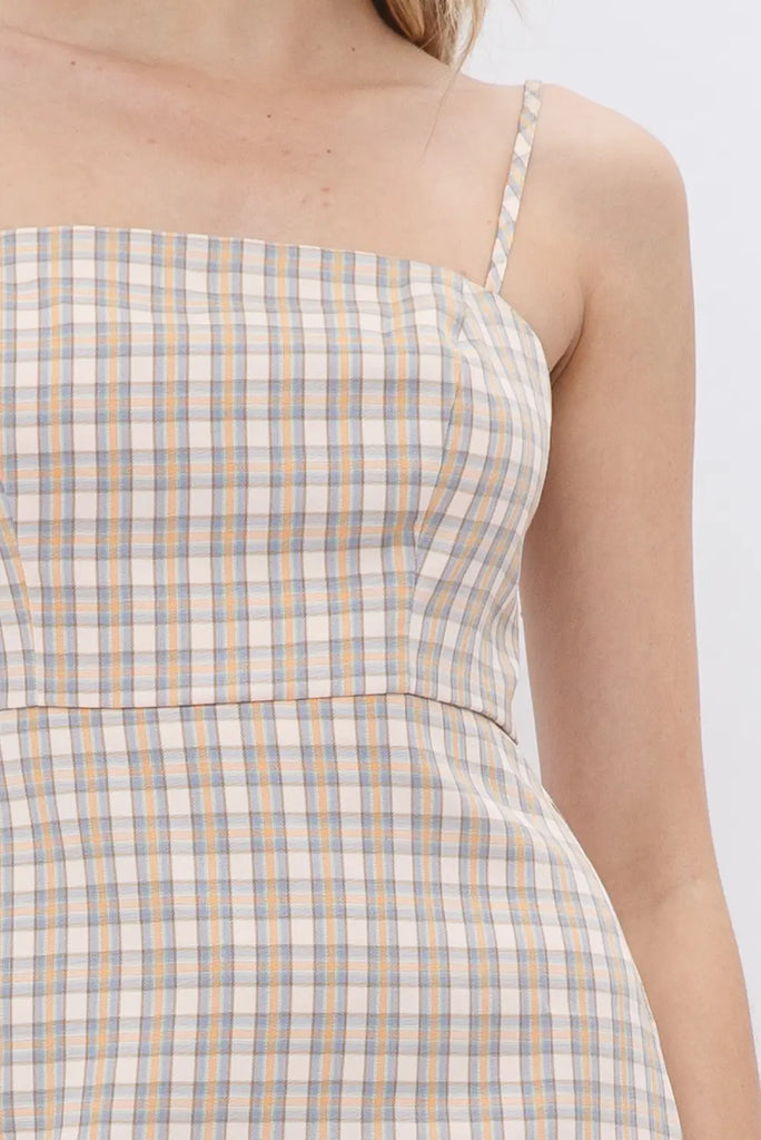 PASTEL PLAID MINI DRESS