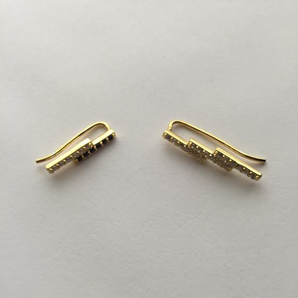 ASYMMETRIC LIGHTNING BOLT EAR CRAWLERS SET