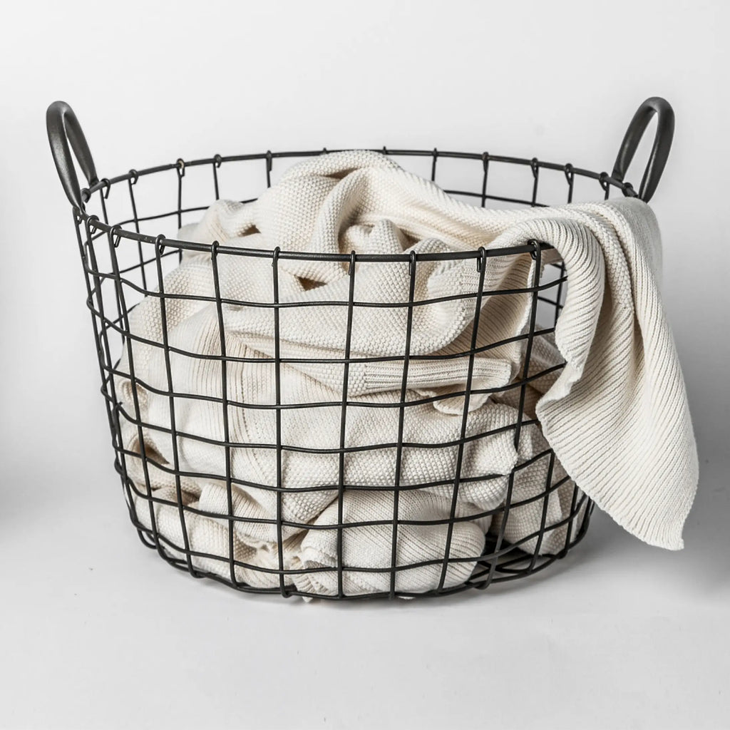 Round Iron Basket with handles