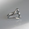 CARA ‘UPSIDE DOWN’ RING - SILVER - SIZE  6
