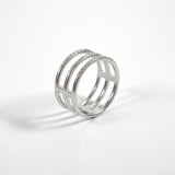 2-in-1 TRPL Band cage ring - Silver + CZ - ALDIA 
 - 1