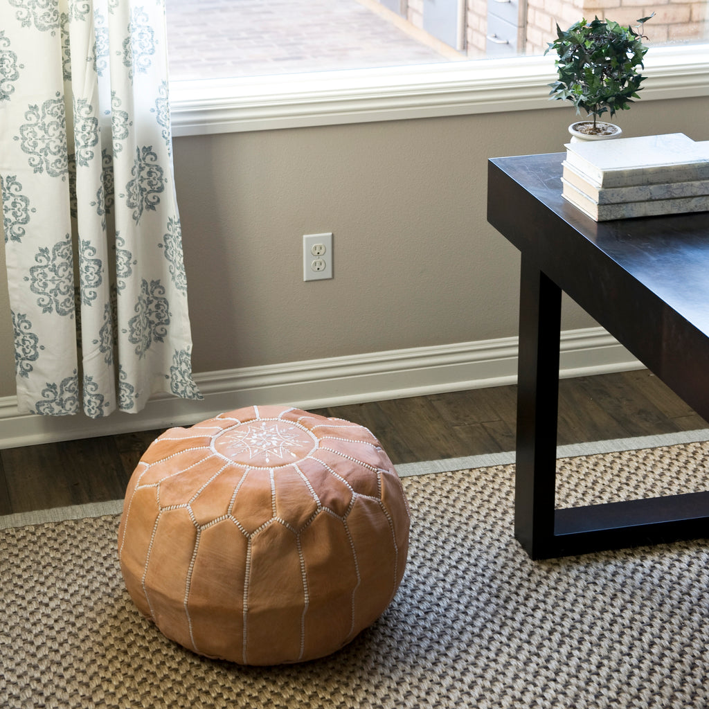 MOROCCAN LEATHER POUF