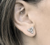 Triangle Open Studs - SILVER + CZ - ALDIA 
 - 3