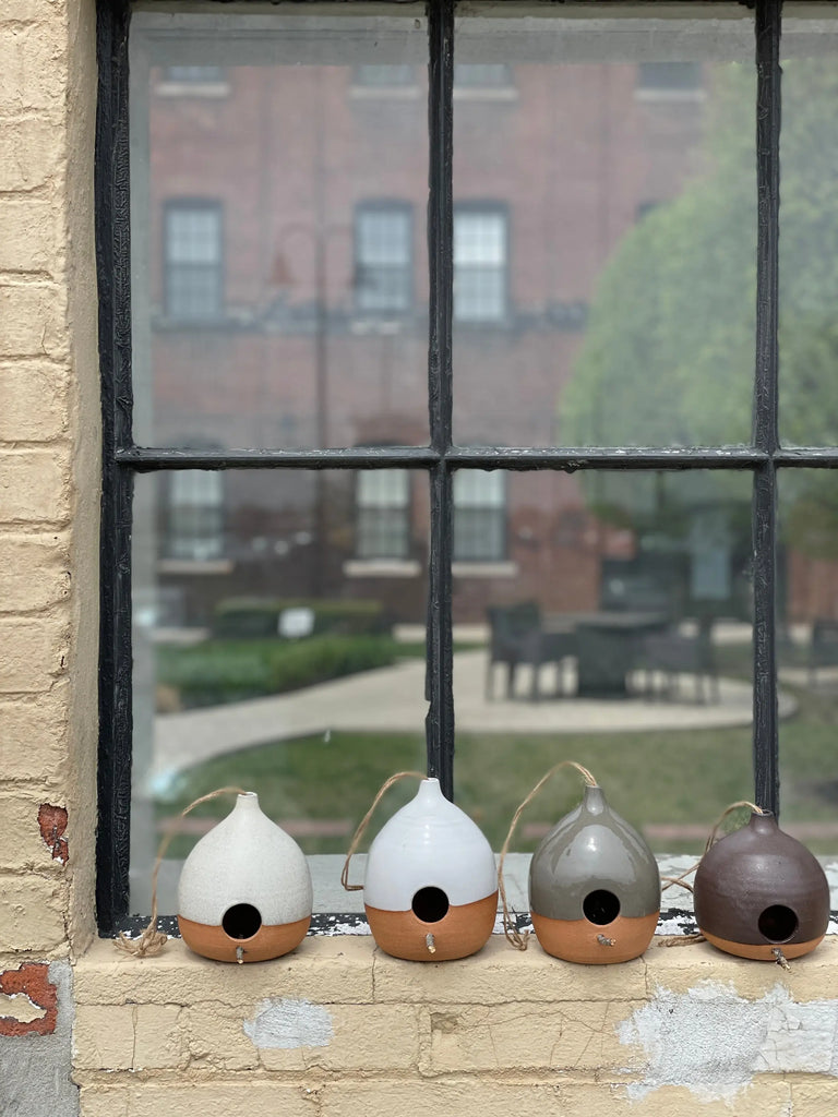 Minimalist Modern Ceramic Bird House | Handmade Pottery