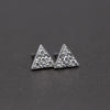 Tiny Triangle Studs - SILVER + CZ